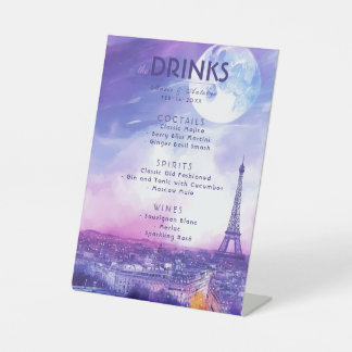 Drinks Menu Amour Éternel à la Parisienne Sockelschild