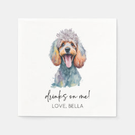 Drinks On Me! Poodle Dog Pet Wedding Serviette
