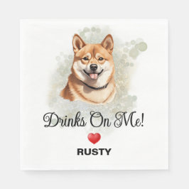 Drinks on Me Shiba Inu Wedding Serviette