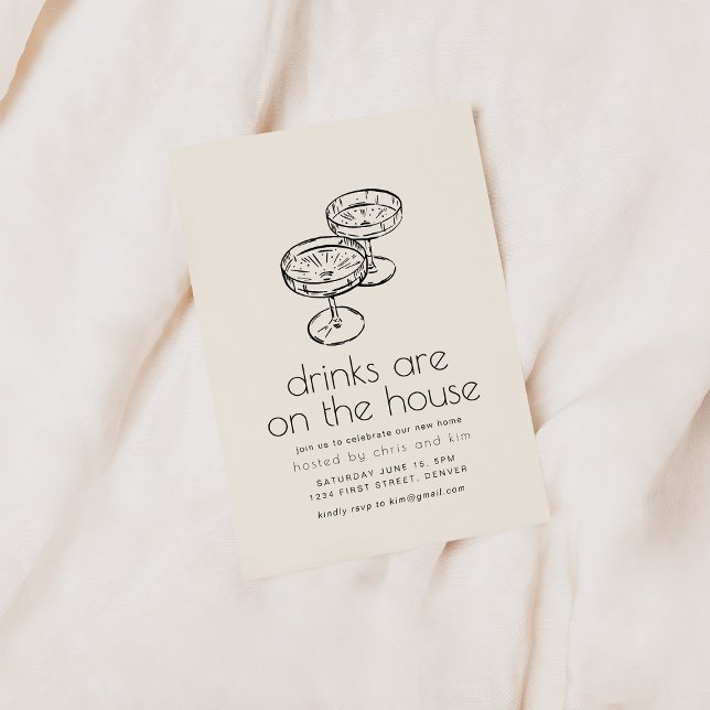 Drinks sind auf dem House Housewarming Party Einla Einladung (Von Creator hochgeladen)