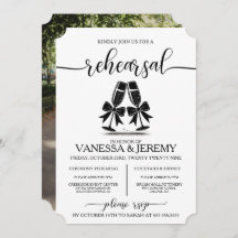 Drinks und Bows Probe Abendessen Einladung