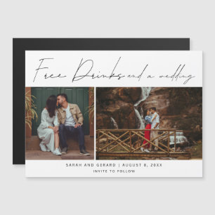 Drinks und ein Hochzeitsfest Save the Date Magnetkarte