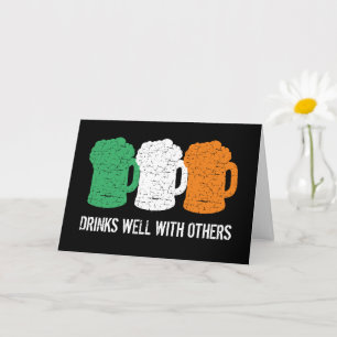 Drinks well with others Irish flag beer stein Karte