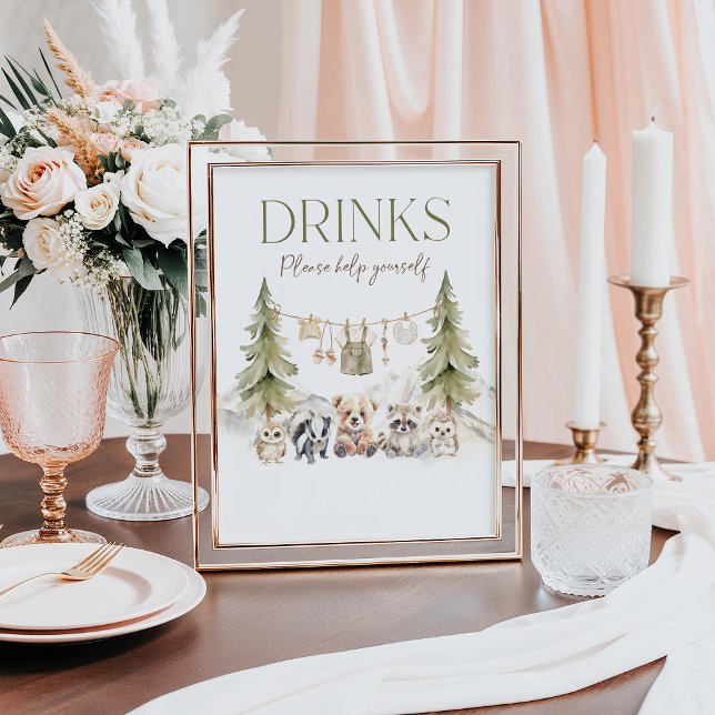Drinks Woodland Adventure Boy Baby Shower Poster (Von Creator hochgeladen)