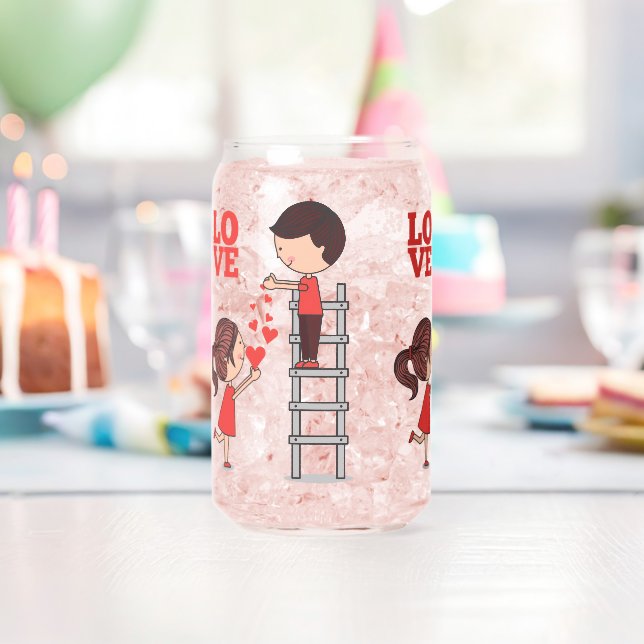 Drinkware Set Couple Love Red Hearts  Dosenglas (Insitu (Geburtstag))