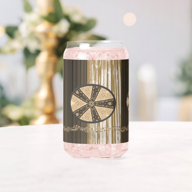 Drinkware Set Earth Tone Brown Beige Floral Dosenglas (Insitu (Hochzeit))