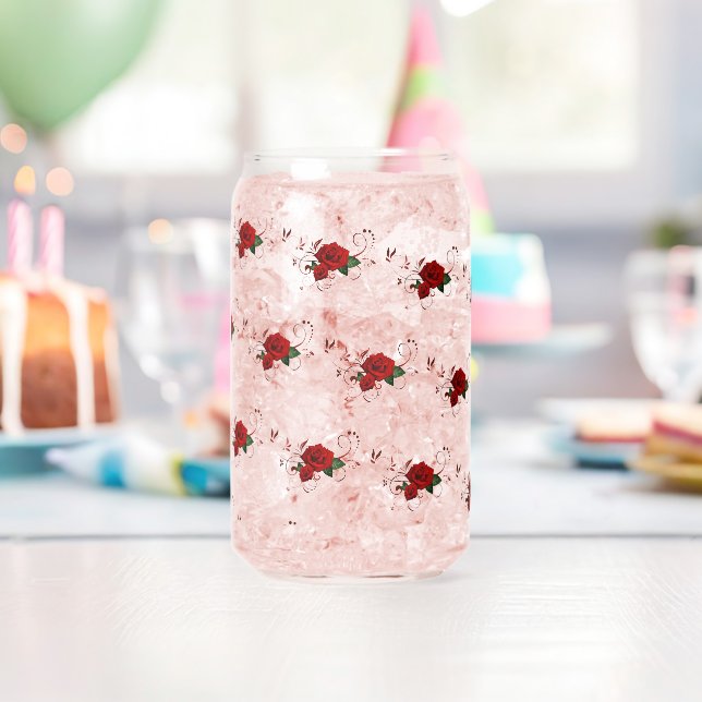 Drinkware Set Love Red Rose Floral  Dosenglas (Insitu (Geburtstag))