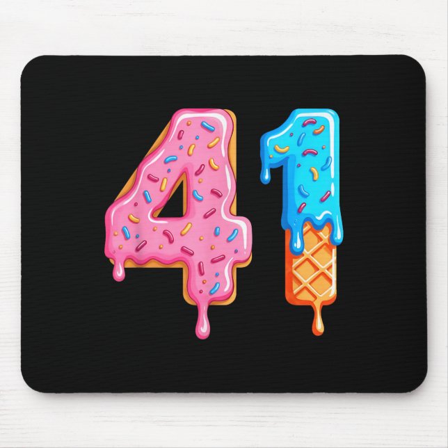Drip 41 Meme Cool Baseball Style Number Forty One  Mousepad (Vorne)