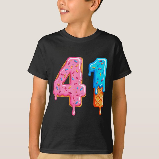 Drip 41 Meme Cool Baseball Style Number Forty One  T-Shirt (Vorderseite)