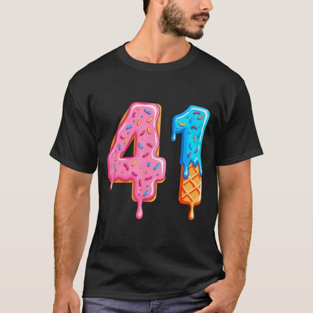 Drip 41 Meme Cool Baseball Style Number Forty One  T-Shirt (Vorderseite)