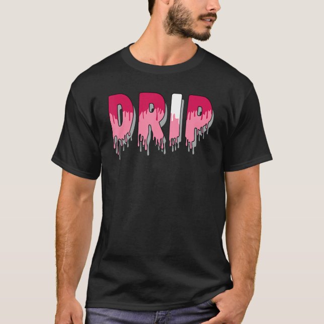 Drip Dripping Coral Chalk 1s Matching T-Shirt (Vorderseite)