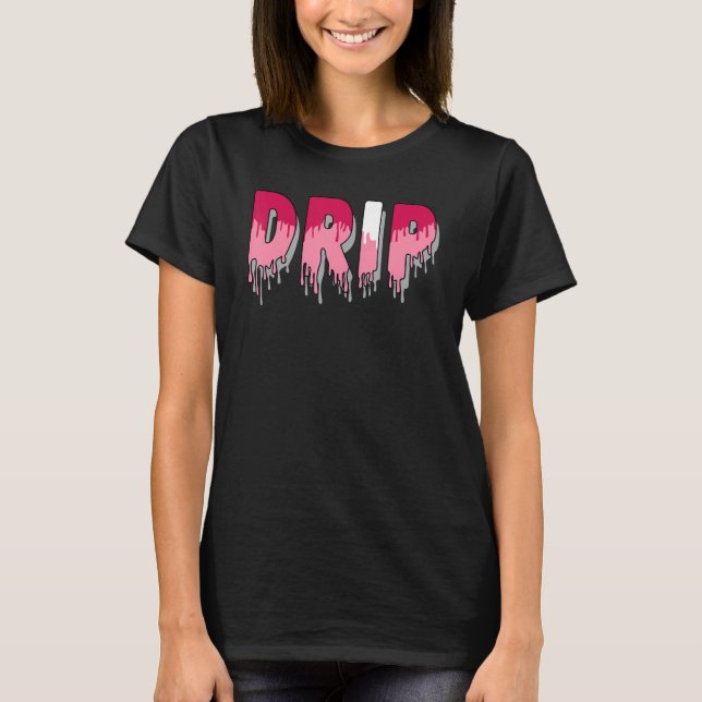 Drip Dripping Coral Chalk 1s Matching T-Shirt (Vorderseite)