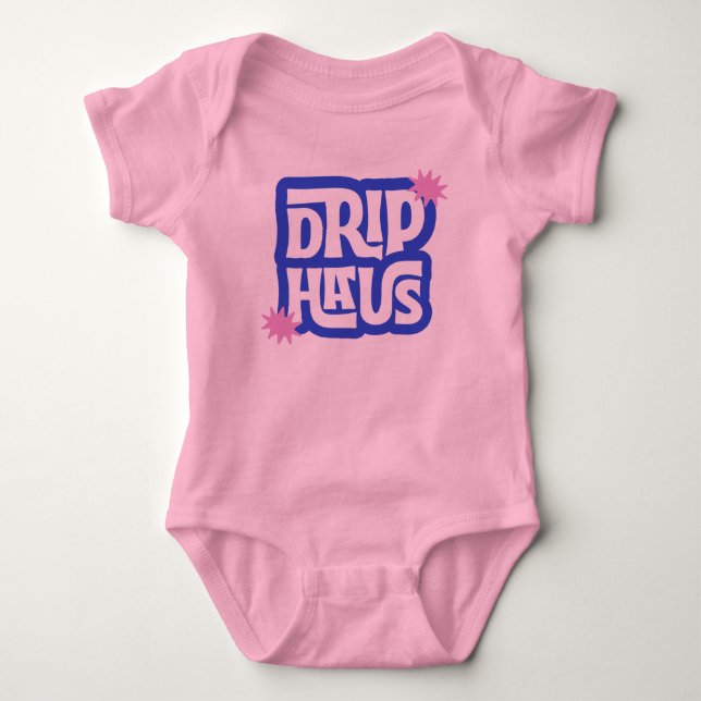 Drip Haus – Retro-Spiel-Logo Baby Strampler (Vorderseite)