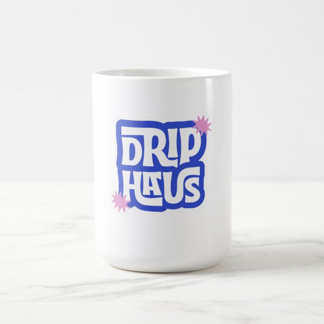 Drip Haus – Retro spielerisches Logo Kaffeetasse (Mittel)