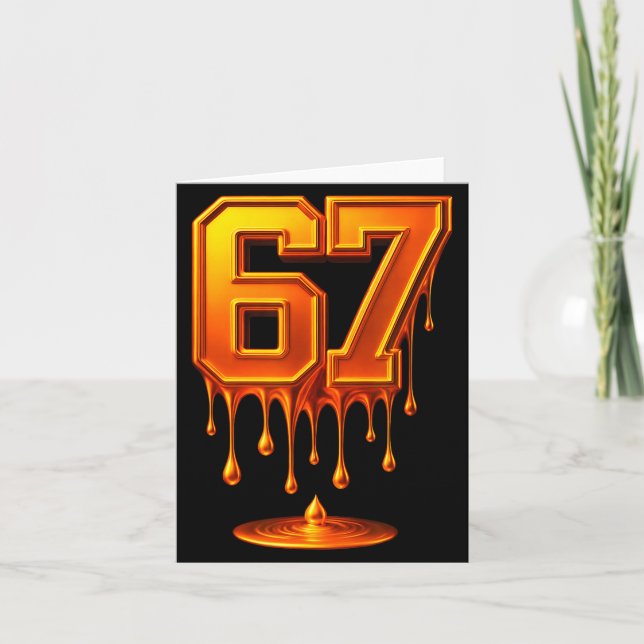 Dripng Gold 67 Meme Respect The Drip 67 Golden Aur Karte (Vorderseite)