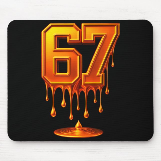 Dripng Gold 67 Meme Respect The Drip 67 Golden Aur Mousepad (Vorne)