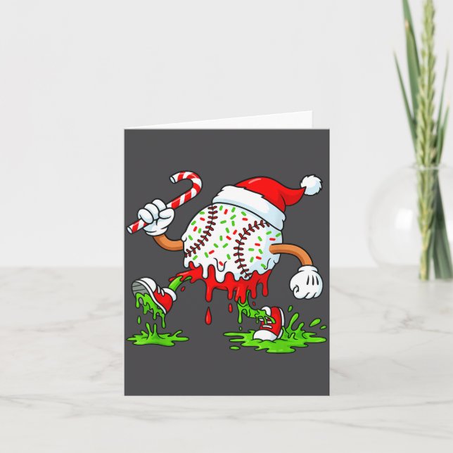 Dripng Ice Cream Baseball Santa Hat, Xmas Pajama K Karte (Vorderseite)