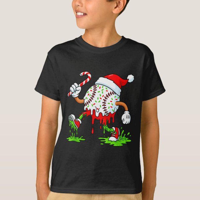 Dripng Ice Cream Baseball Santa Hat, Xmas Pajama K T-Shirt (Vorderseite)