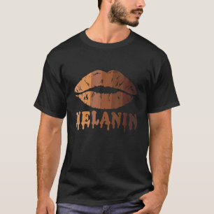 Drippin Melanin Ts for Women Lips Schwarze Geschic T-Shirt