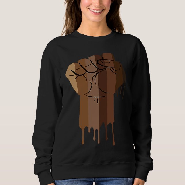 Drippin Melanin Women Men Africa Black History Mon Sweatshirt (Vorderseite)