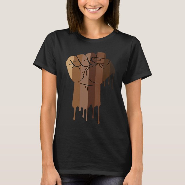Drippin Melanin Women Men Africa Black History Mon T-Shirt (Vorderseite)