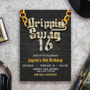 Drippin Swag 16 - Hip Hop Einladung