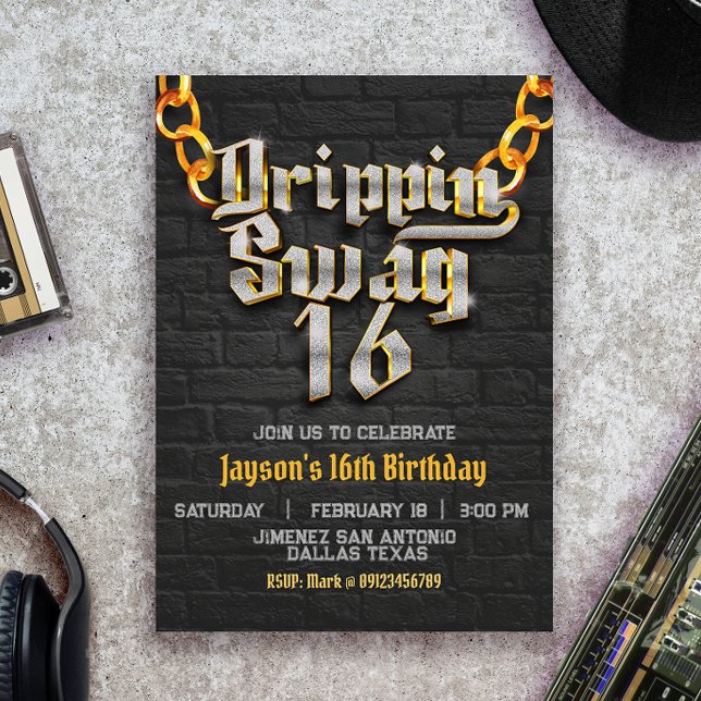 Drippin Swag 16 - Hip Hop Einladung (Von Creator hochgeladen)