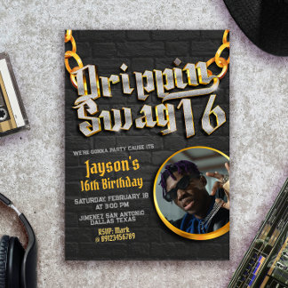 Drippin Swag 16 mit Foto Einladung