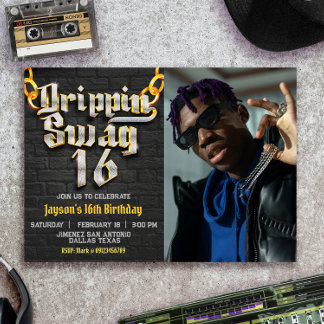 Drippin Swag 16 mit Foto Landschaft Einladung