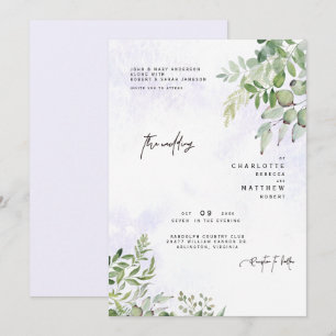 Dripping Foliage Dreamy Lavender Wedding Einladung