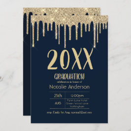 Dripping Glitzer Abschluss Class of 20xx Modern Einladung
