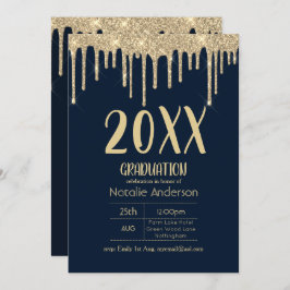 Dripping Glitzer Abschluss Class of 20xx Modern Einladung
