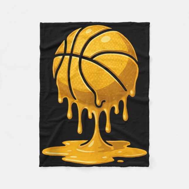 Dripping Gold Basketball Lovers Drip Basketball Yo Fleecedecke (Vorderseite)