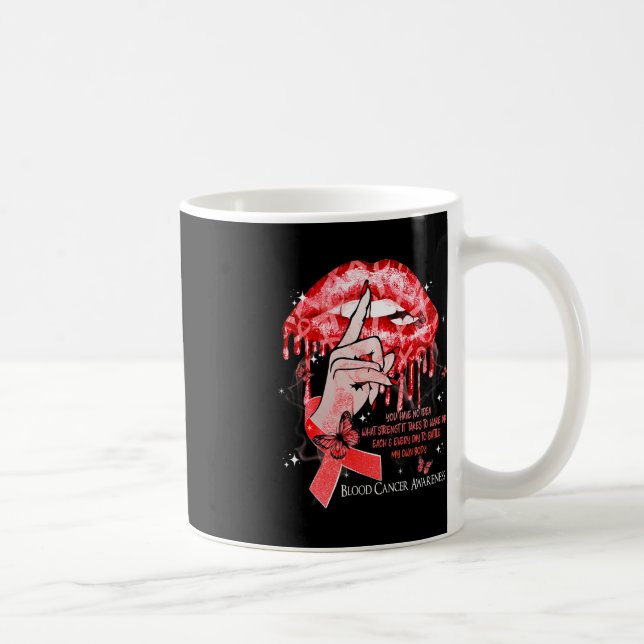 Dripping Lips Butterflies Women Blood Cancer Aware Kaffeetasse (Rechts)