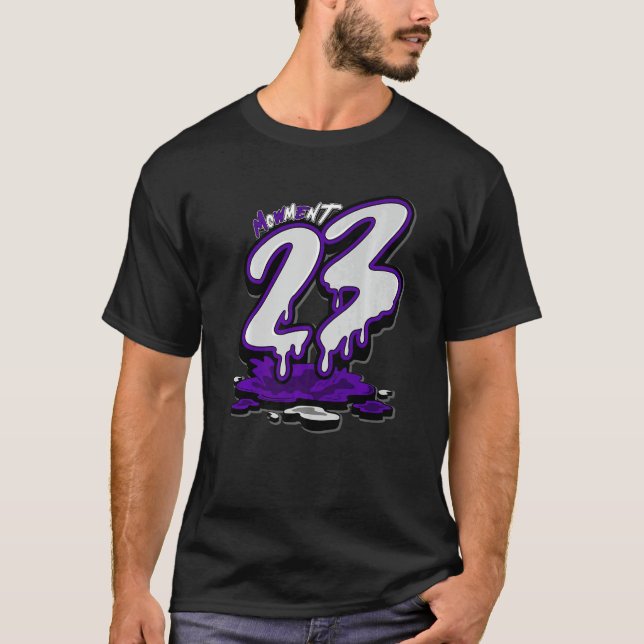 Dripping Number 23 Dark Iris 3s Matching T-Shirt (Vorderseite)