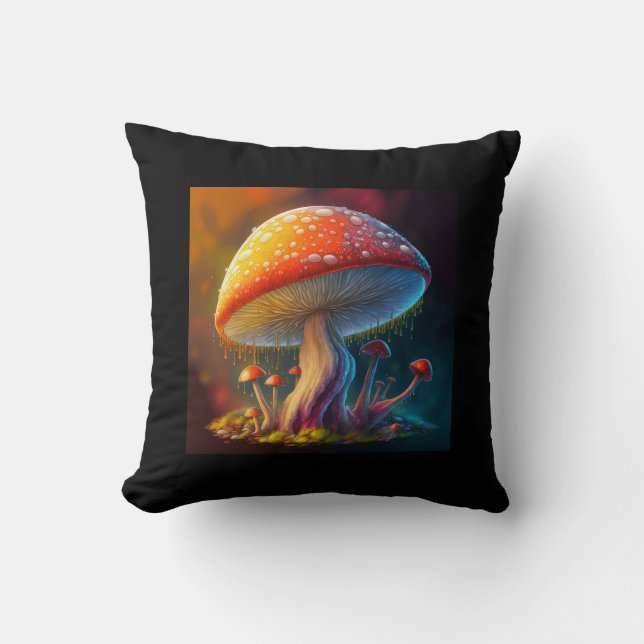 Drippy Amanita Muscaria Throw Kissen (Vorderseite)