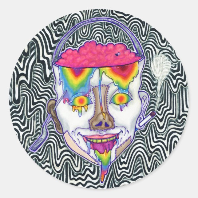 "Drippy Trippy Buckethead" Stickers Pack 6 (Vorderseite)