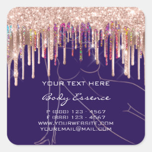 Drips Körperformende Seifen Balsam Kosmetik Blau N Quadratischer Aufkleber