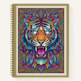 Dritt-Augen-Brüllender-Tiger-Geist-Zentangle-Tageb Notizbuch