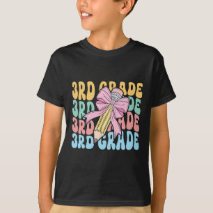Dritte 3. Klasse Lehrer Coquette Bleistift Schleif T-Shirt