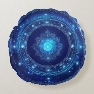 Dritte Augapfel Blaue Mandala Meditation Rundes Kissen