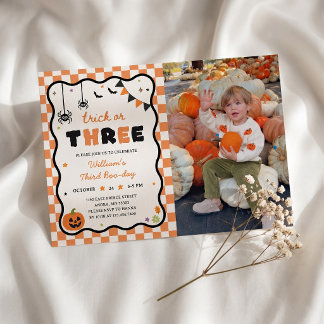Dritte Boo-Day Halloween-Geburtstags-Einladungsfot Einladung