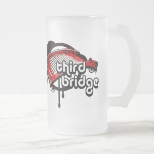 dritte Brücke. weiß&rot. Mattglas Bierglas