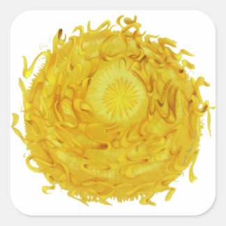 Dritte Chakra-Heilung Art #3 Quadratischer Aufkleber