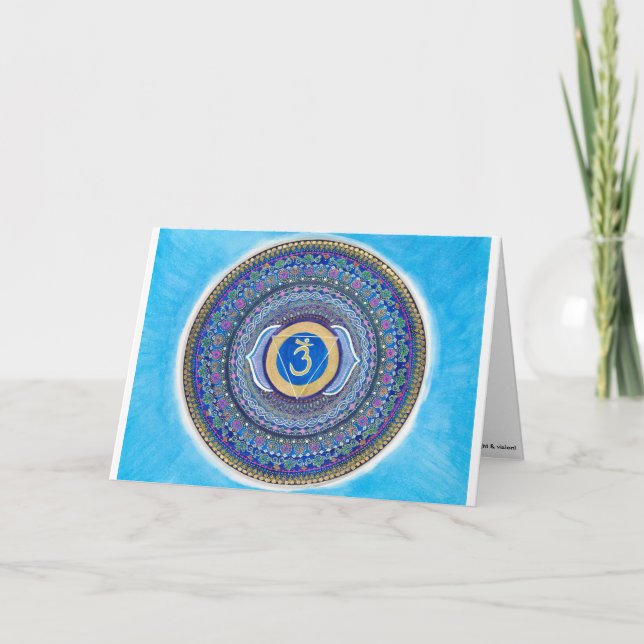 Dritte Eye Chakra Mandala Grußkarte Karte (Vorderseite)