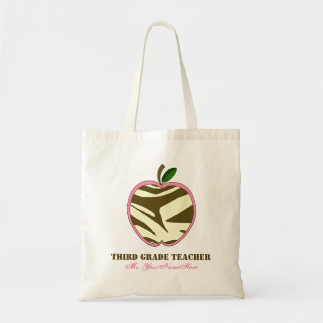 Dritte Grad-Lehrer-Tasche - Brownzebra-Druck Apple Tragetasche (Vorne)