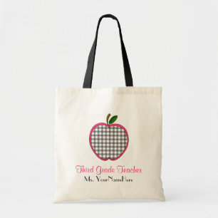 Dritte Grad-Lehrer-Tasche - grauer Gingham Apple Tragetasche
