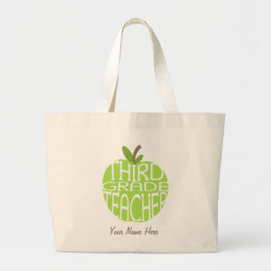 Dritte Grad-Lehrer-Tasche - grünes Apple Jumbo Stoffbeutel