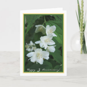 Dritte Hochzeitstag Wünsche 3 Jasminblüten Karte