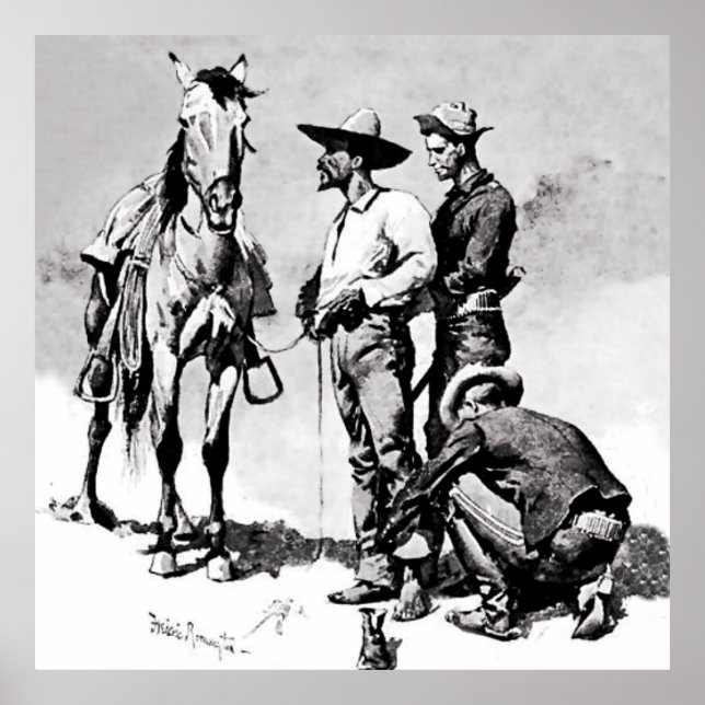 Dritte Kavallerietrooper von Frederic Remington Poster (Vorne)